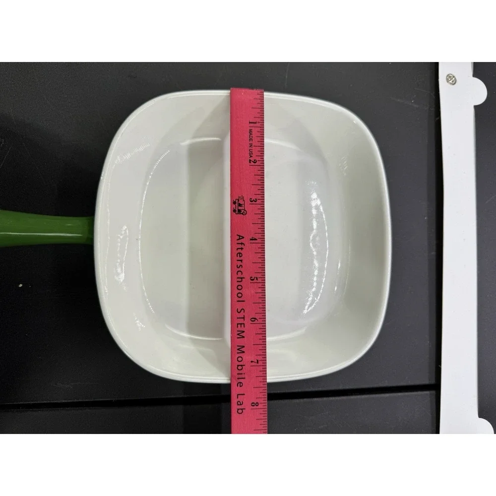 Lyngby porcelain green‎ enamel skillet
